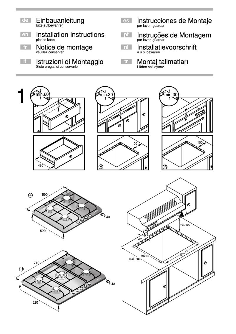 Page 1 de la notice Guide d'installation Siemens EP626PB90Y