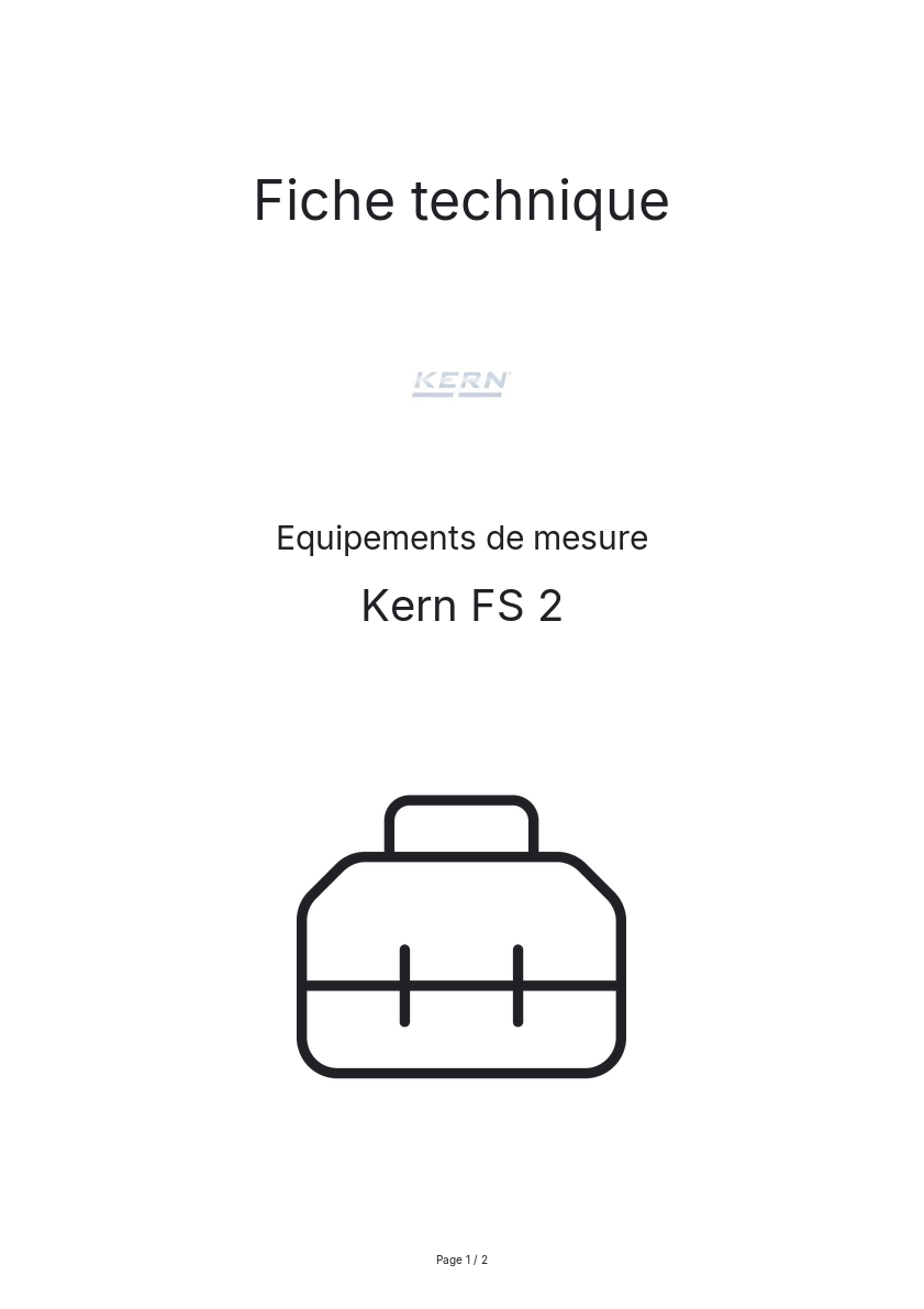 Image de la première page du manuel de l'appareil FS 2
