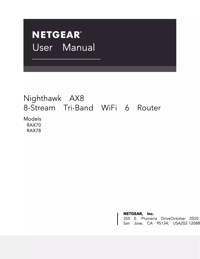 Page 1 de la notice Manuel utilisateur Netgear Nighthawk RAX70
