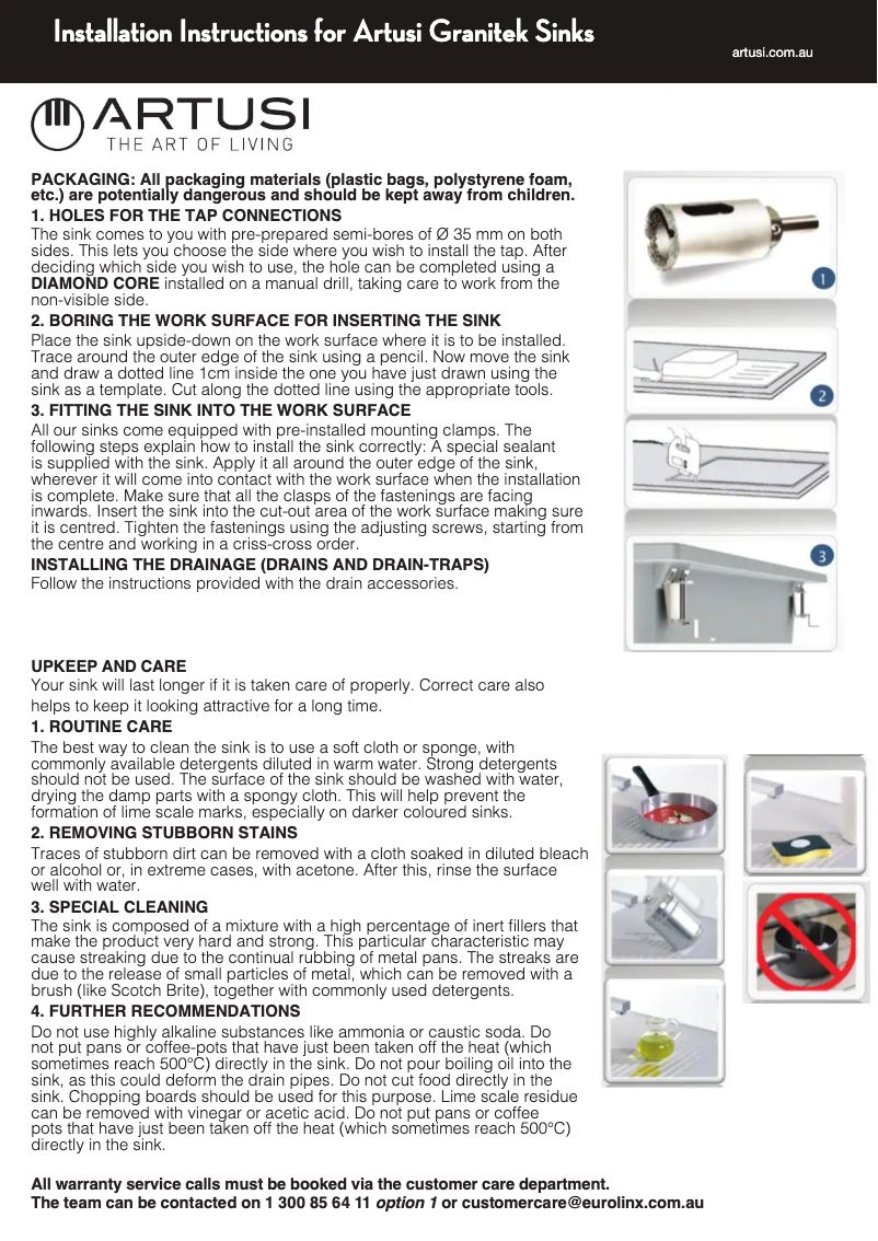 Page n°1 - Manuel utilisateur Artusi AGS791B