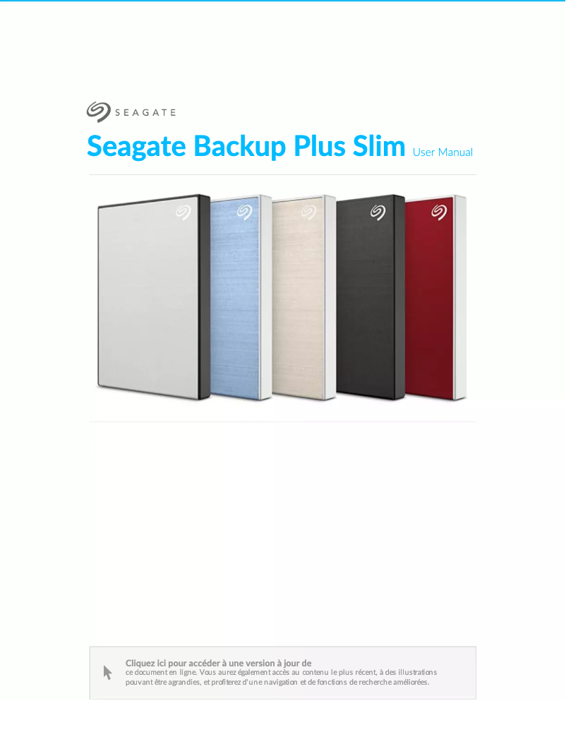 Image de la première page du manuel de l'appareil Backup Plus Slim