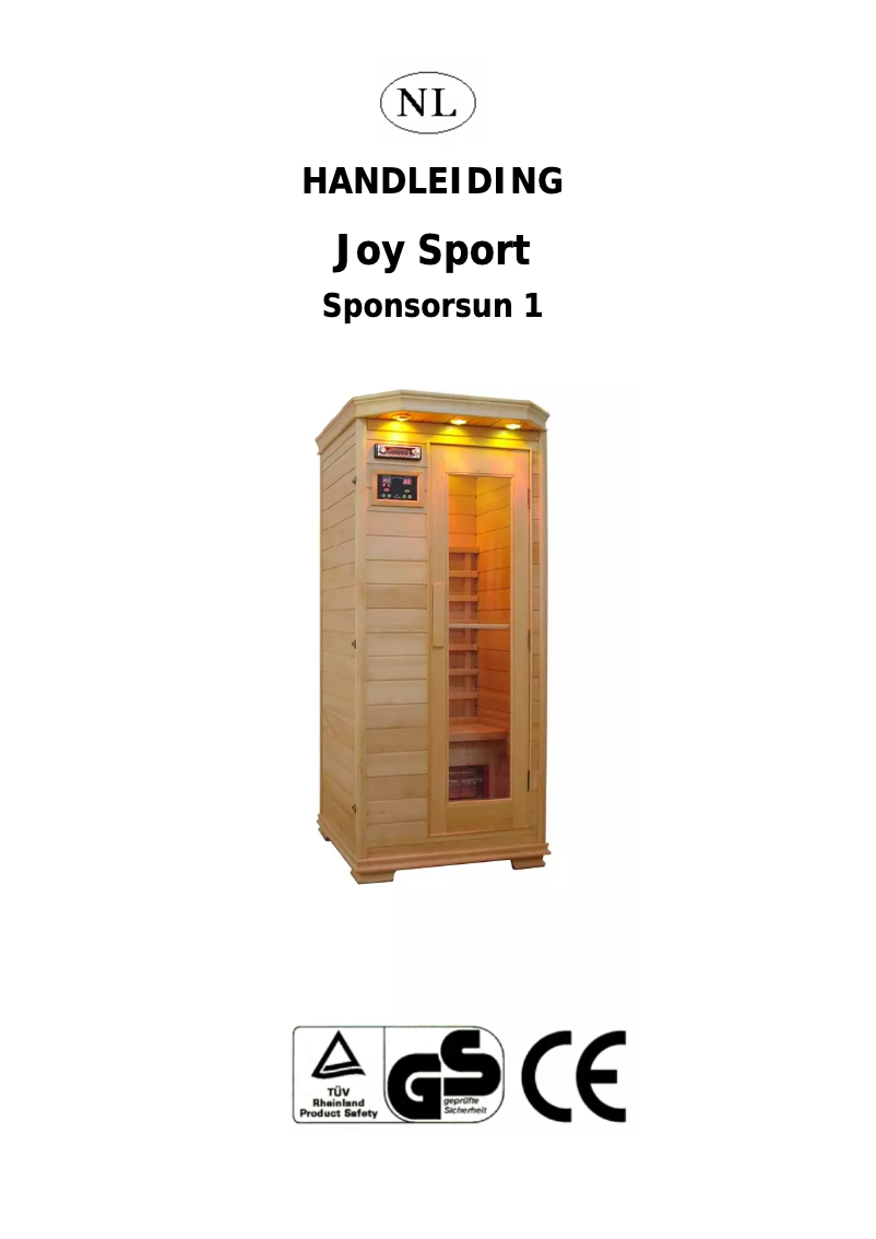 Page 1 de la notice Manuel utilisateur Joy Sport Sponsorsun 1 Sauna