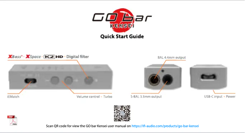 Page 1 de la notice Manuel utilisateur iFi Audio GO bar Kensei