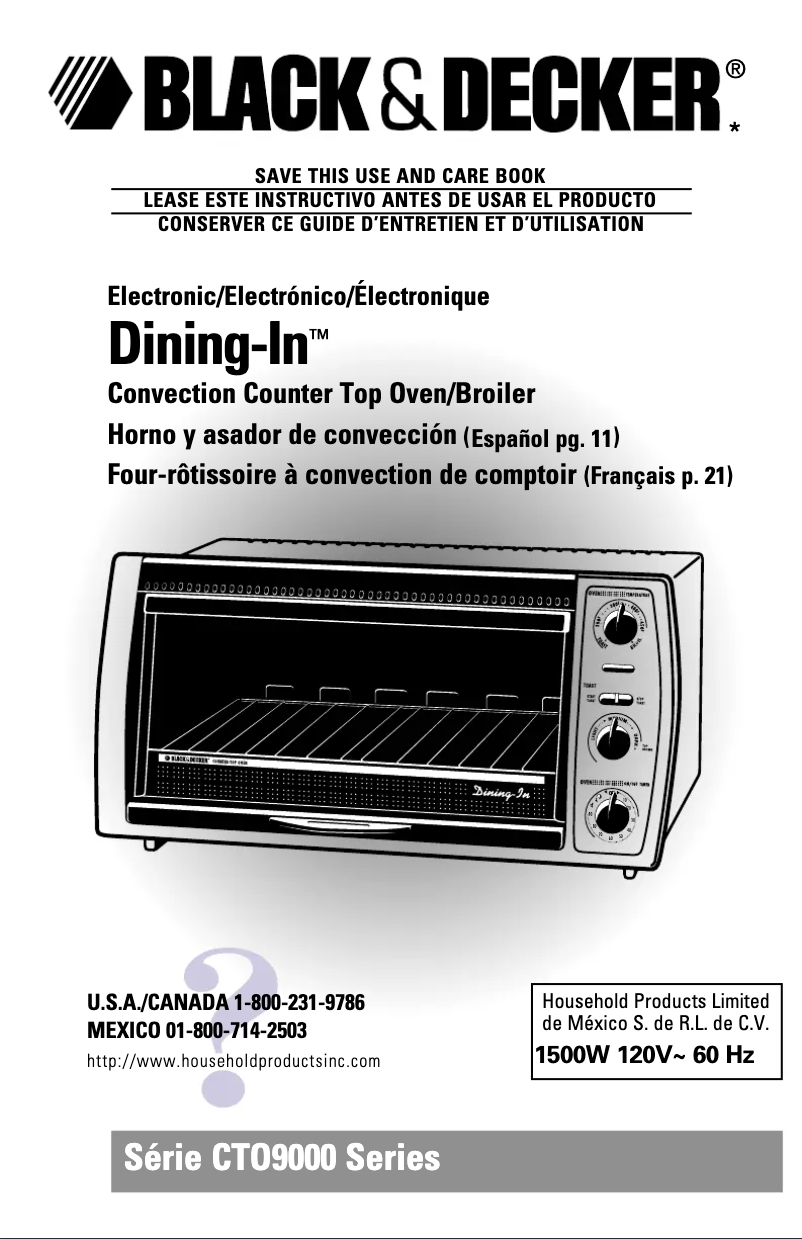 Page n°1 - Manuel utilisateur Black & Decker CTO9000