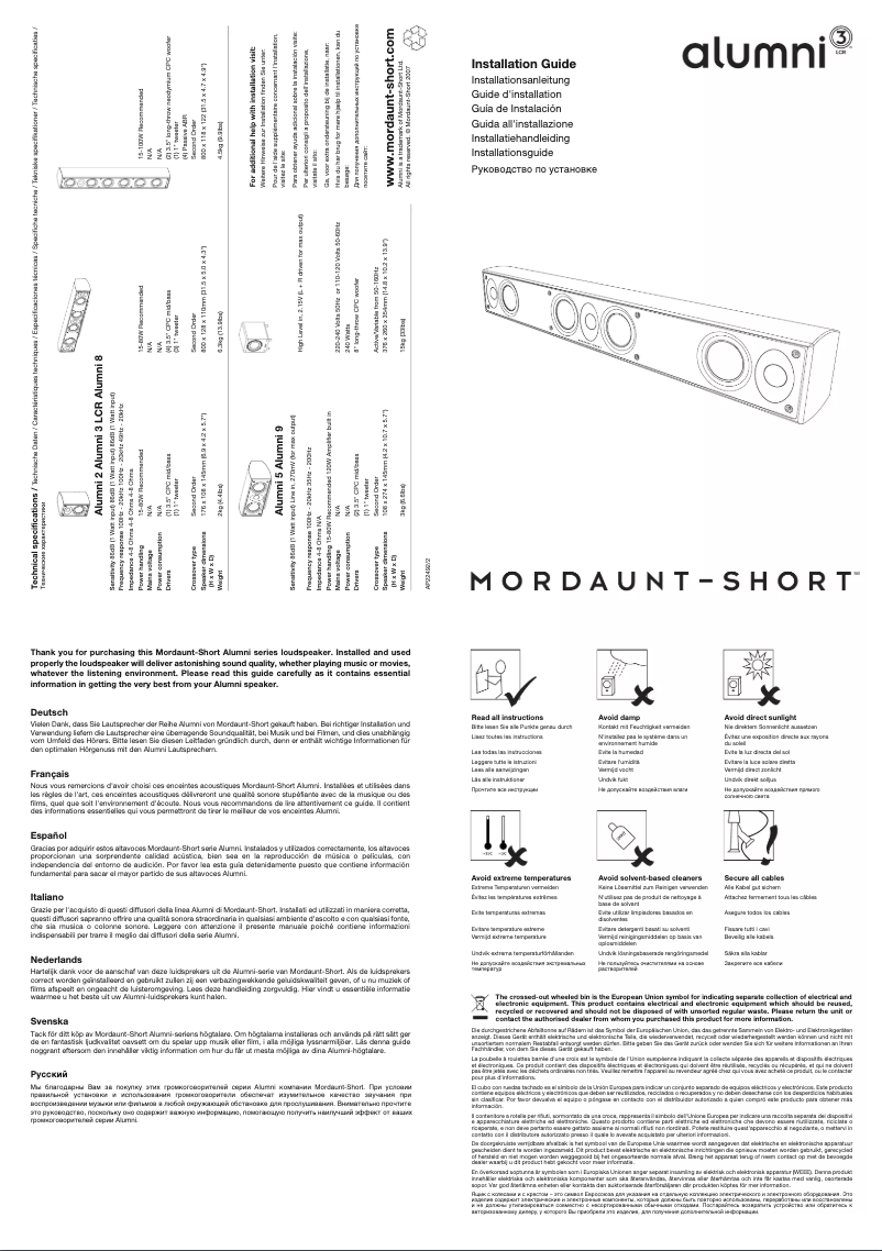 Page n°1 - Manuel utilisateur Mordaunt-Short Alumni 3