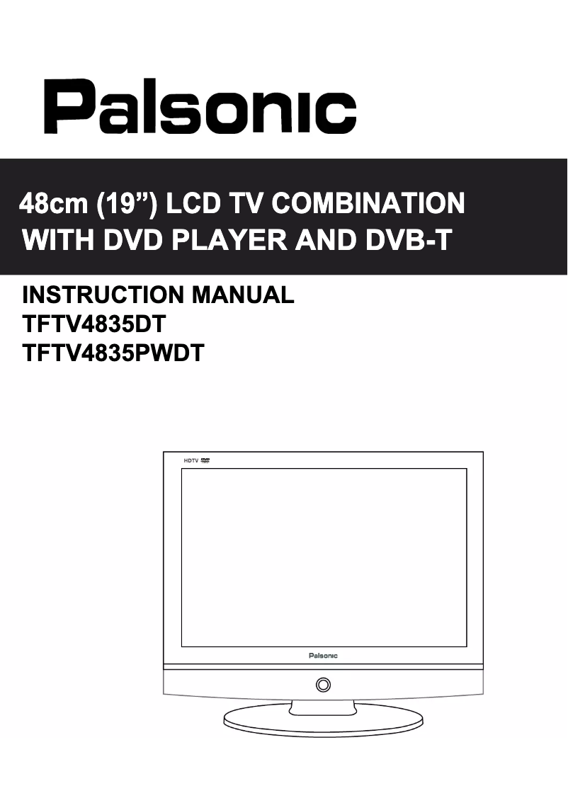 Page n°1 - Manuel utilisateur Palsonic TFTV4835PWDT