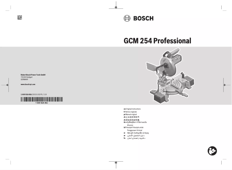 Page n°1 - Manuel utilisateur Bosch GCM 254 Professional