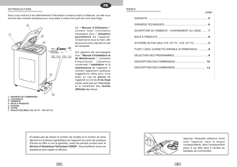 Page n°1 - Manuel utilisateur Candy LBCTL124TVSYCE