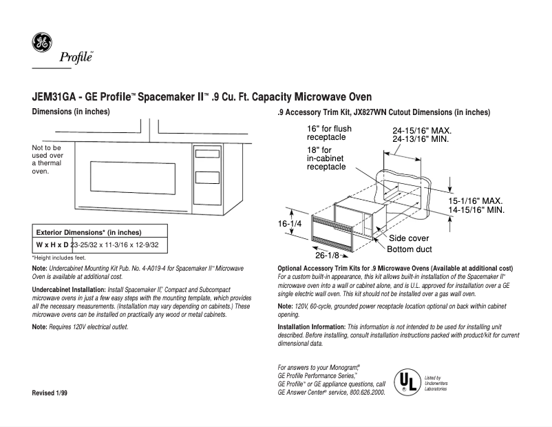 Imagen de la primera página del manual del dispositivo JEM31GA