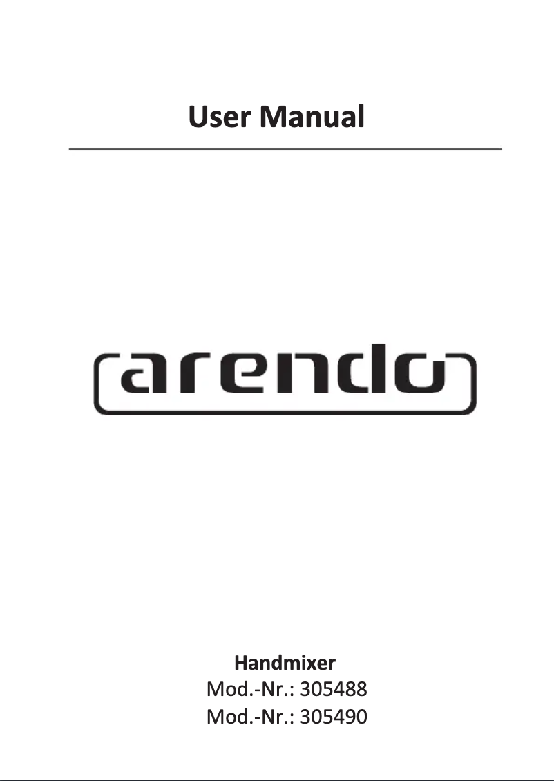 Page 1 de la notice Manuel utilisateur Arendo Stir 305490