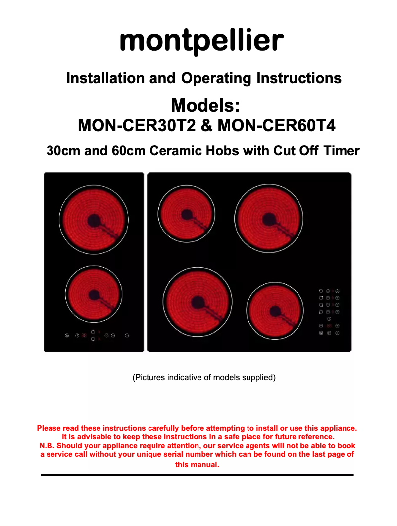 Page 1 de la notice Manuel utilisateur Montpellier CER60T4