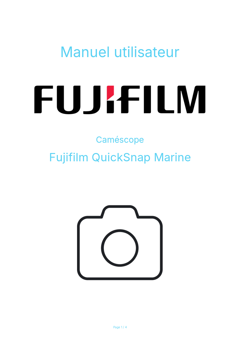 Page n°1 - Manuel utilisateur Fujifilm QuickSnap Marine
