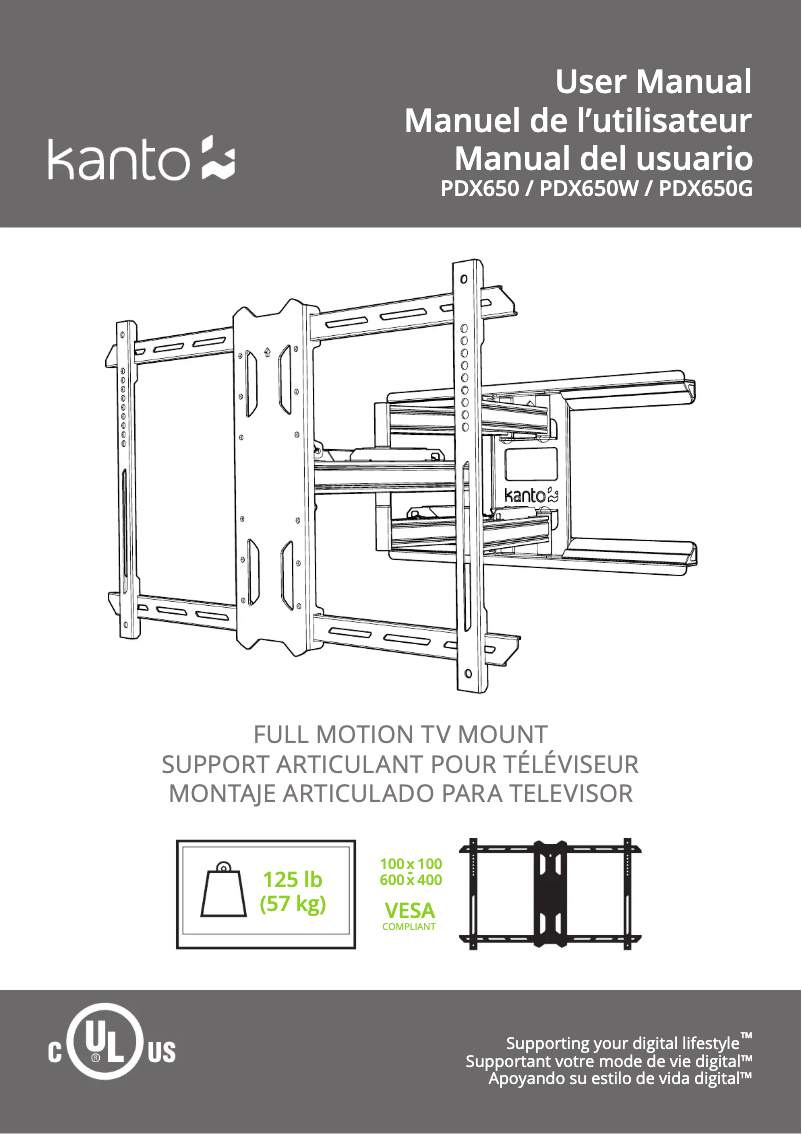 Page 1 de la notice Manuel utilisateur Kanto PDX650