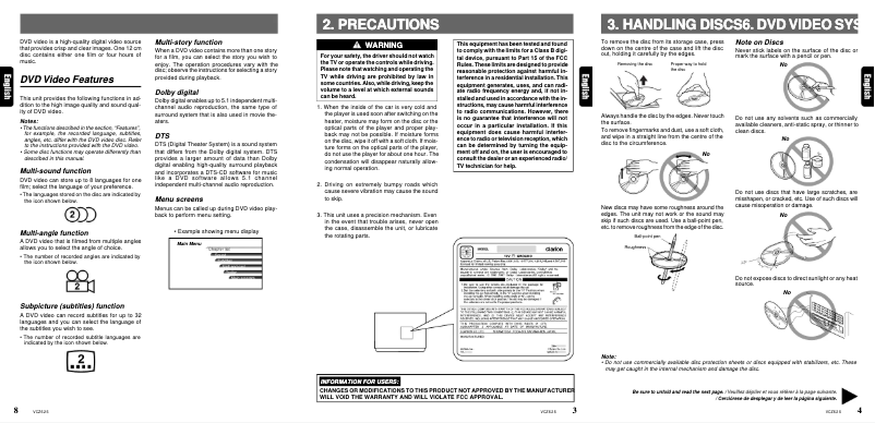Imagen de la primera página del manual del dispositivo VCZ625