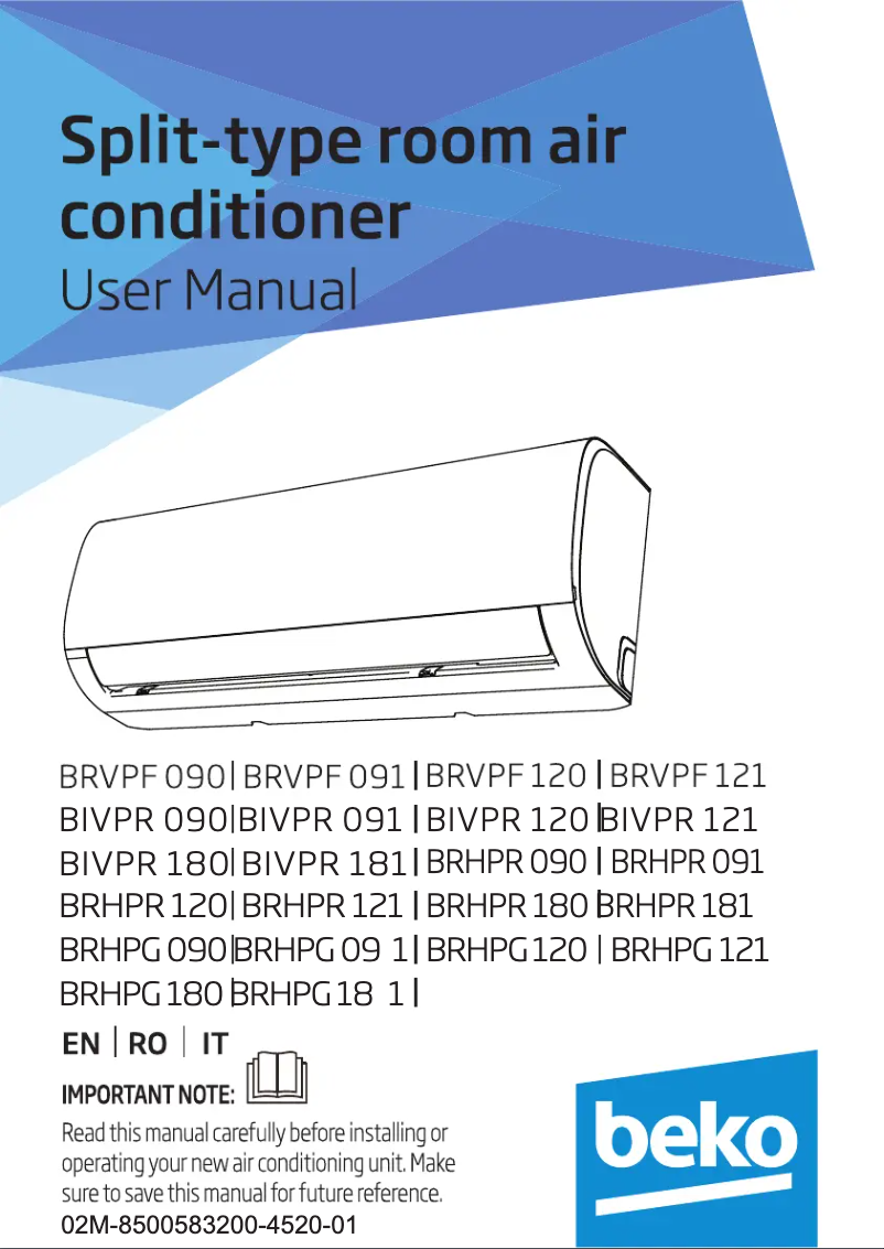 Image de la première page du manuel de l'appareil BIVPR 180