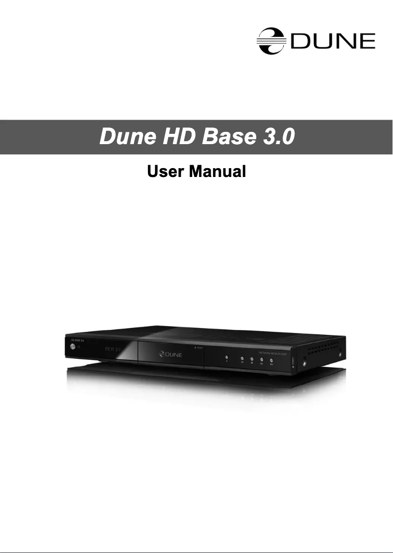 Page 1 de la notice Manuel utilisateur Dune HD TV-303D