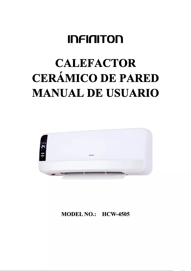 Page n°1 - Manuel utilisateur Infiniton HCW-4505