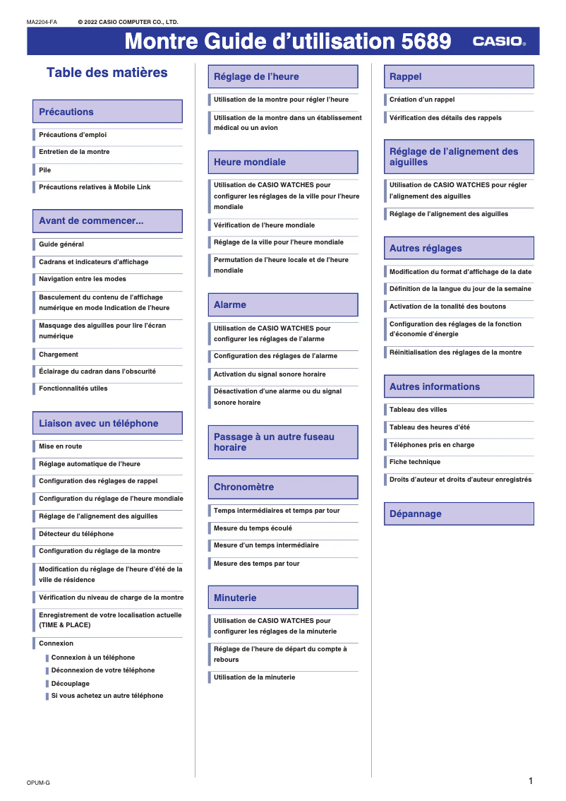 Page n°1 - Manuel utilisateur Casio G-Shock GA-B2100