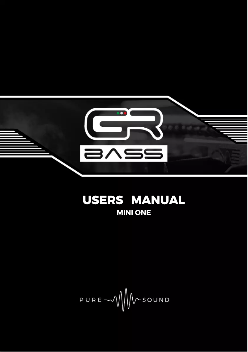 Page 1 de la notice Manuel utilisateur GR Bass MINI ONE