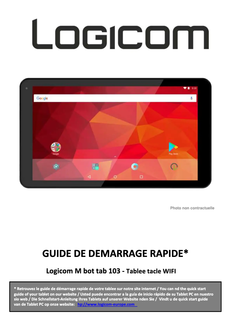 Page n°1 - Manuel utilisateur Logicom M Bot Tab 103