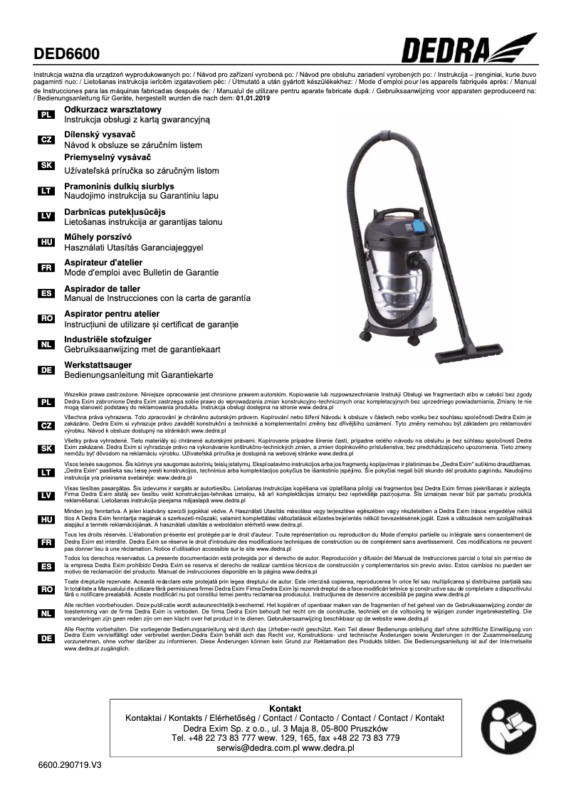 Page 1 de la notice Manuel utilisateur DEDRA DED6600