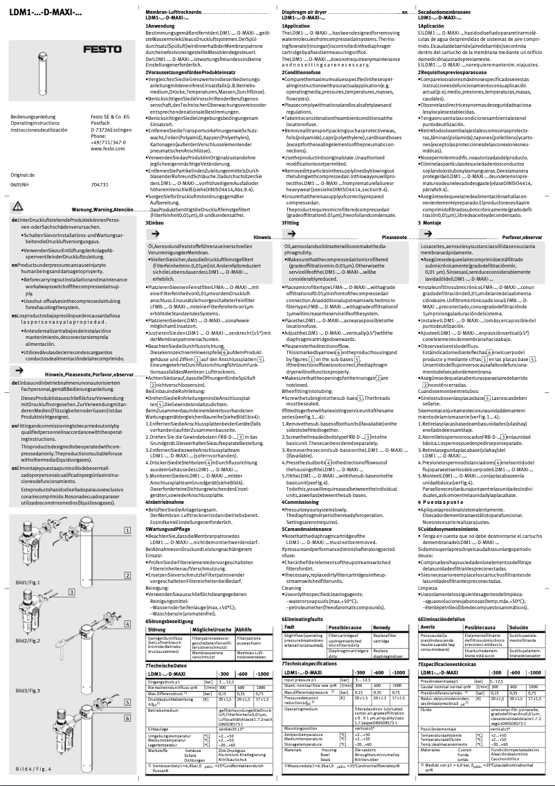 Page 1 de la notice Manuel utilisateur Festo LDM1-D-MAXI-1000