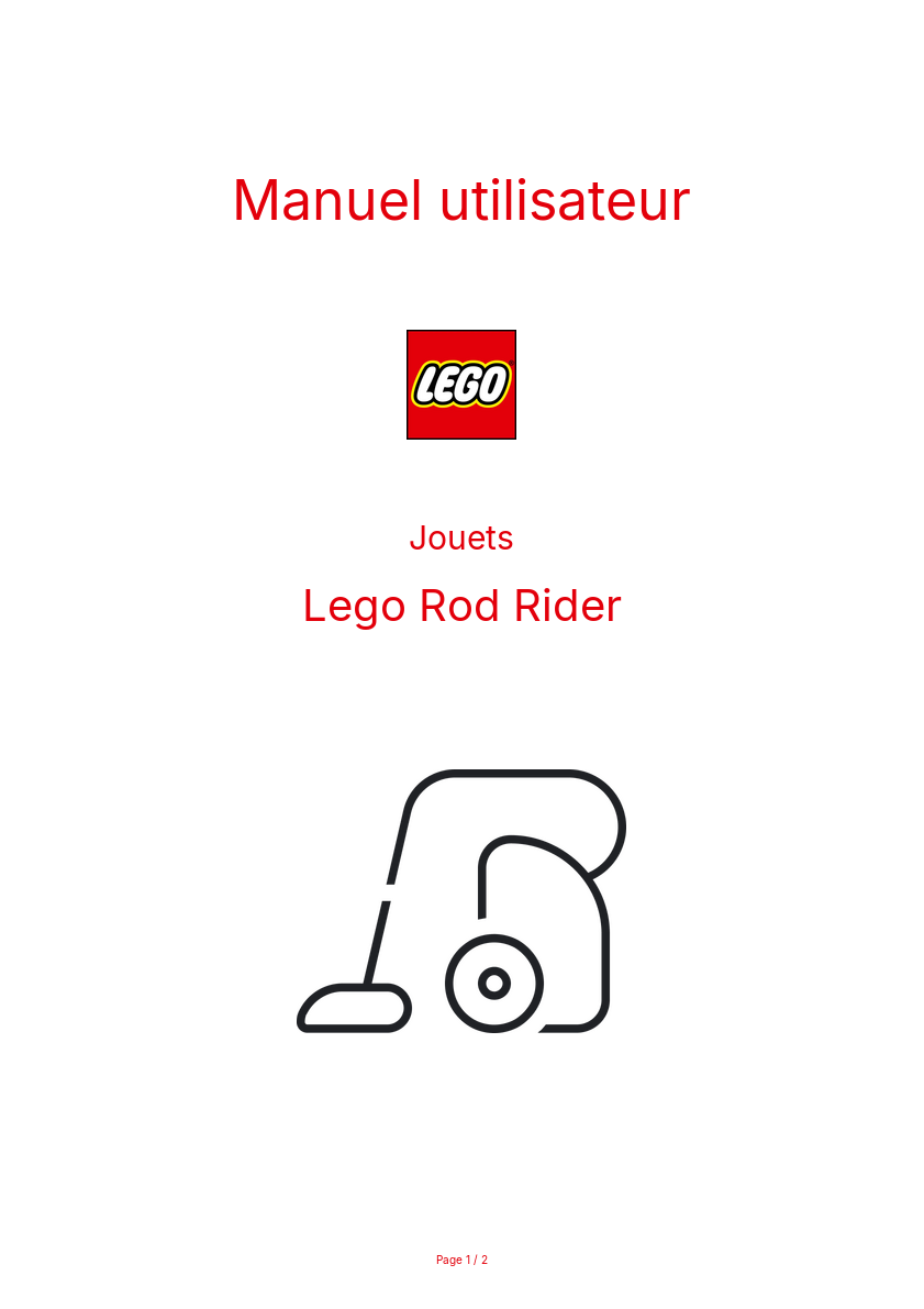 Page n°1 - Manuel utilisateur Lego Rod Rider