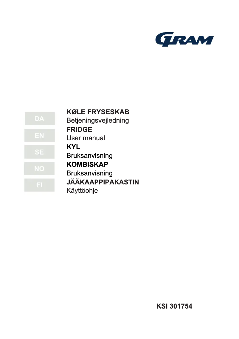 Page 1 de la notice Manuel utilisateur Gram KSI 301754