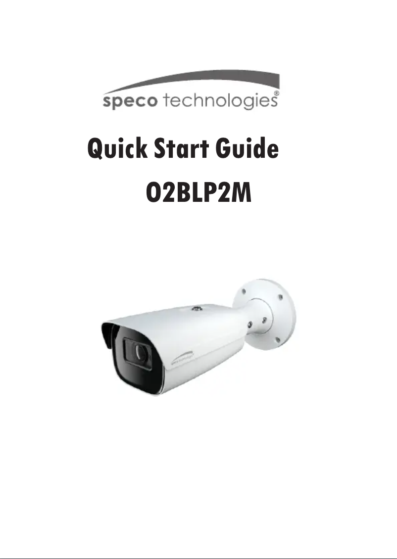 Página 1 del manual Guía de inicio rápido Speco Technologies O2BLP2M