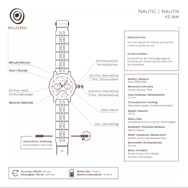 Page n°1 - Manuel utilisateur Holzkern Ningaloo