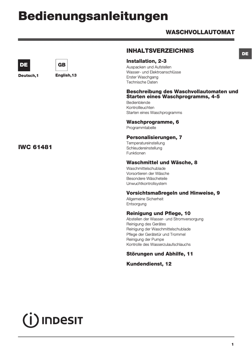 Image de la première page du manuel de l'appareil IWC 61481 ECO