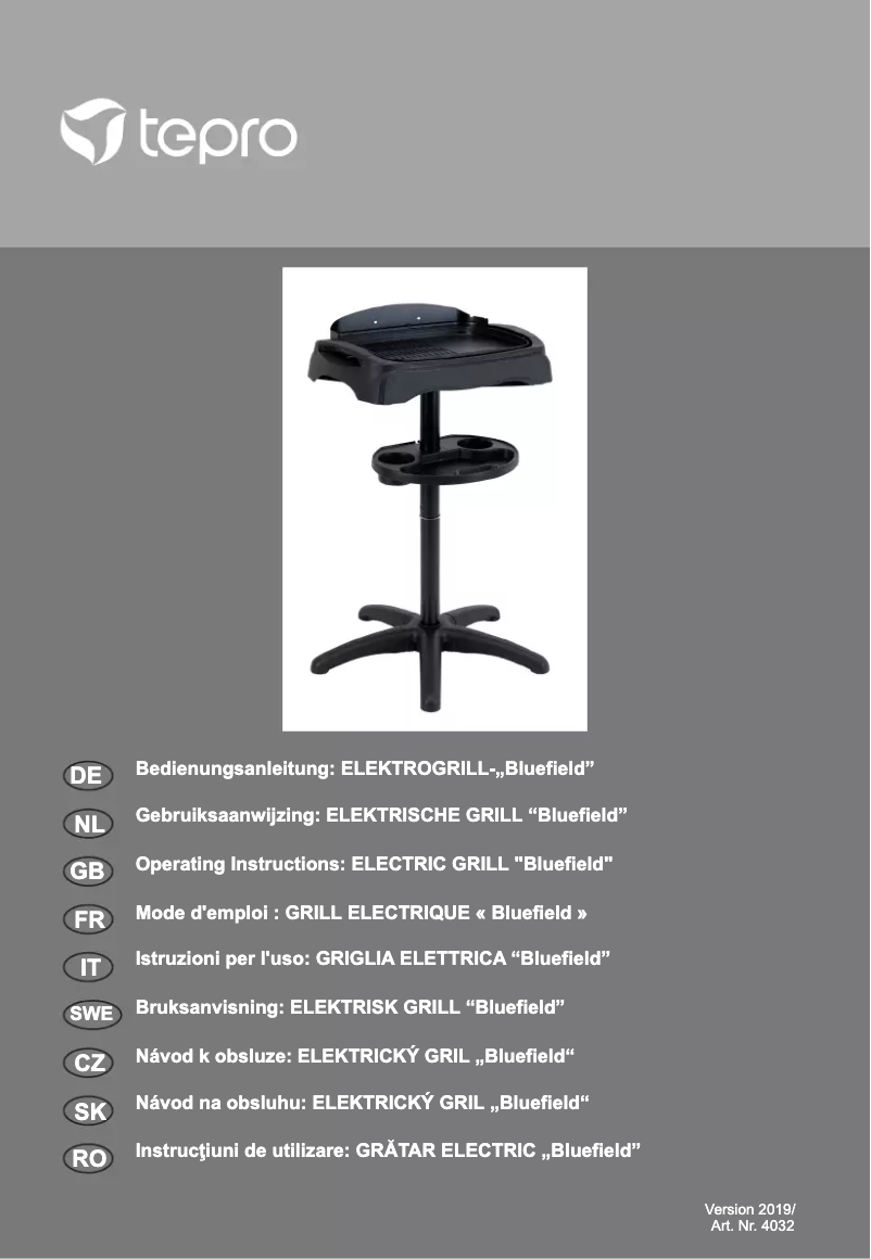 Page 1 de la notice Manuel utilisateur tepro Bluefield 4032