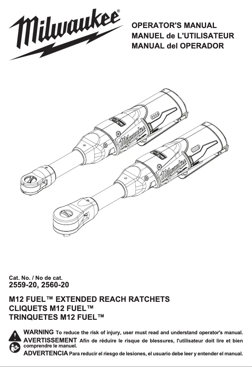 Page 1 de la notice Manuel utilisateur Milwaukee M12 FUEL 2560-21