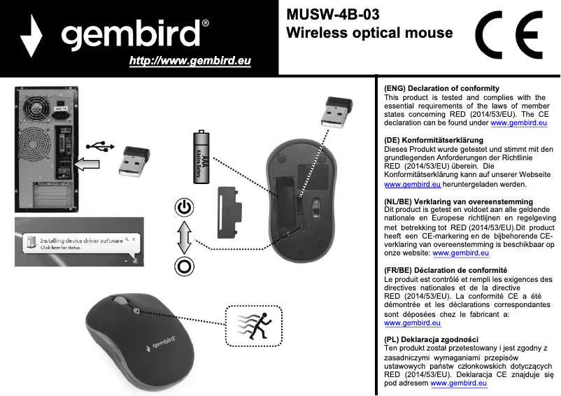 Page n°1 - Manuel utilisateur Gembird MUSW-4B-03