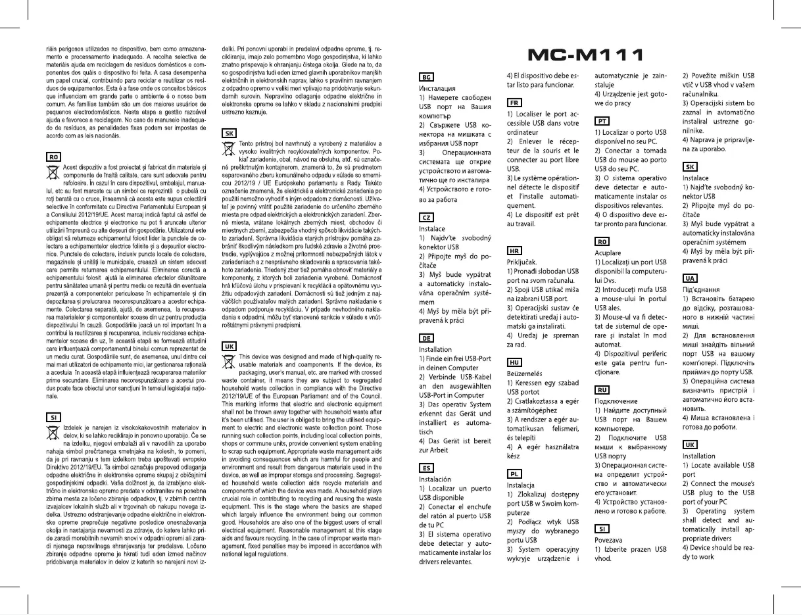 Image de la première page du manuel de l'appareil MC-M111