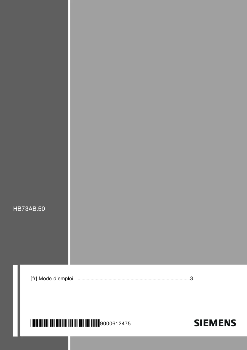 Page 1 de la notice Manuel utilisateur Siemens HB73AB550