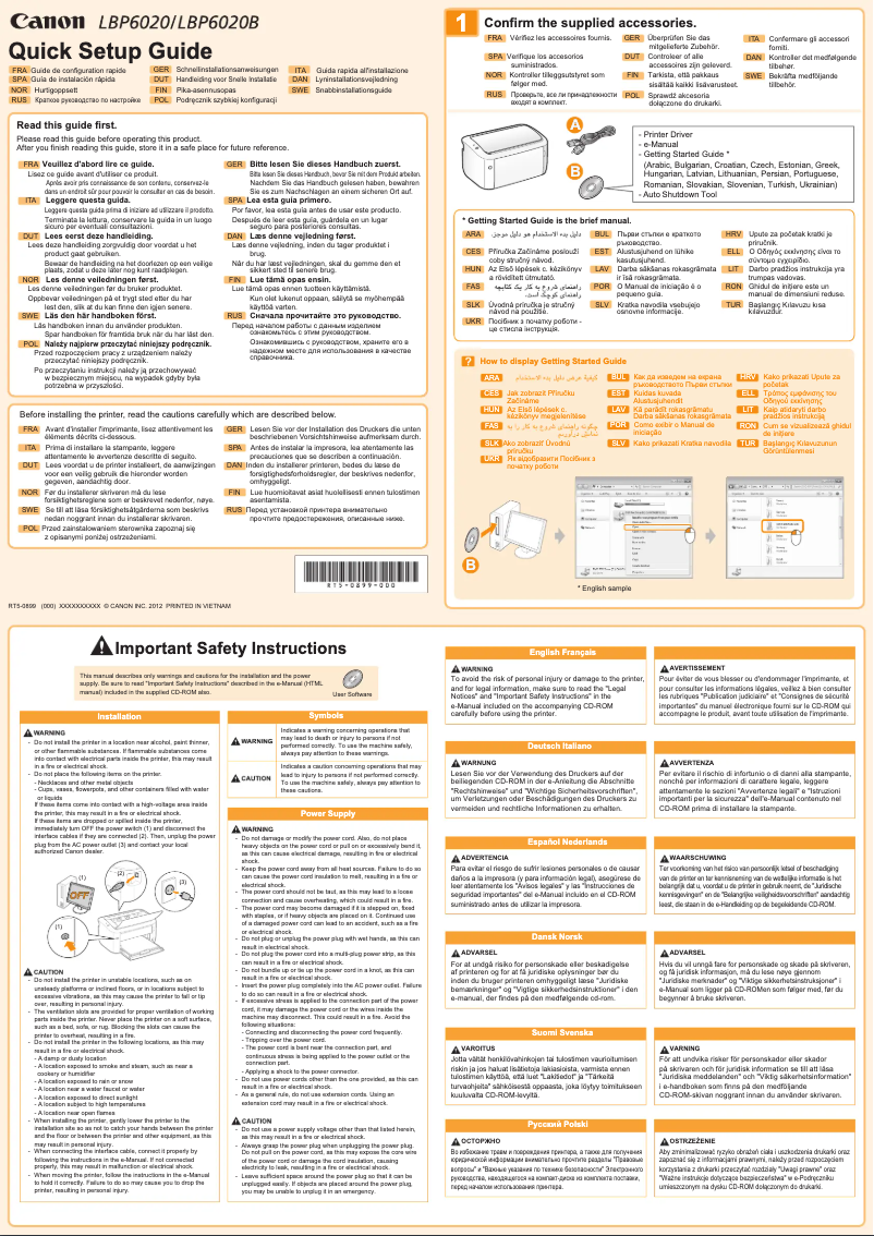 Page n°1 - Manuel utilisateur Canon i-SENSYS LBP6020