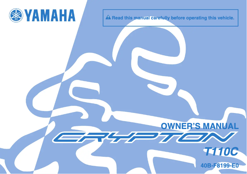 Page 1 de la notice Manuel utilisateur Yamaha Crypton (2008)