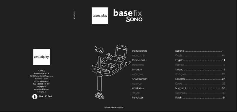 Page 1 de la notice Manuel utilisateur Casualplay Basefix Sono