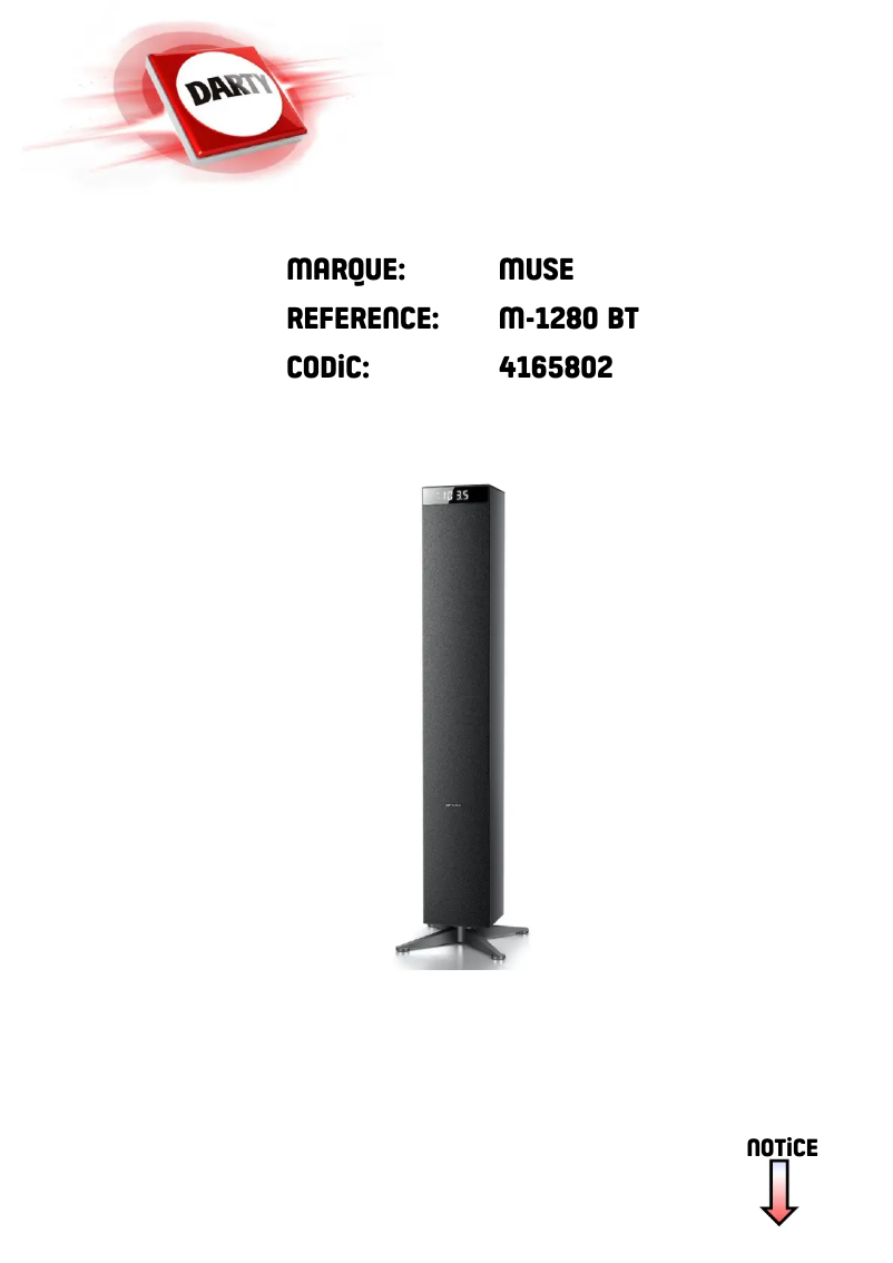 Image de la première page du manuel de l'appareil M-1280 BT