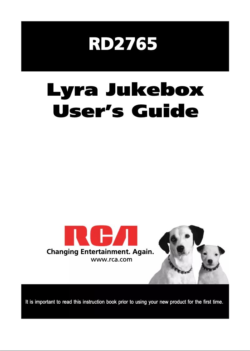 Page n°1 - Manuel utilisateur RCA Lyra Jukebox RD2765