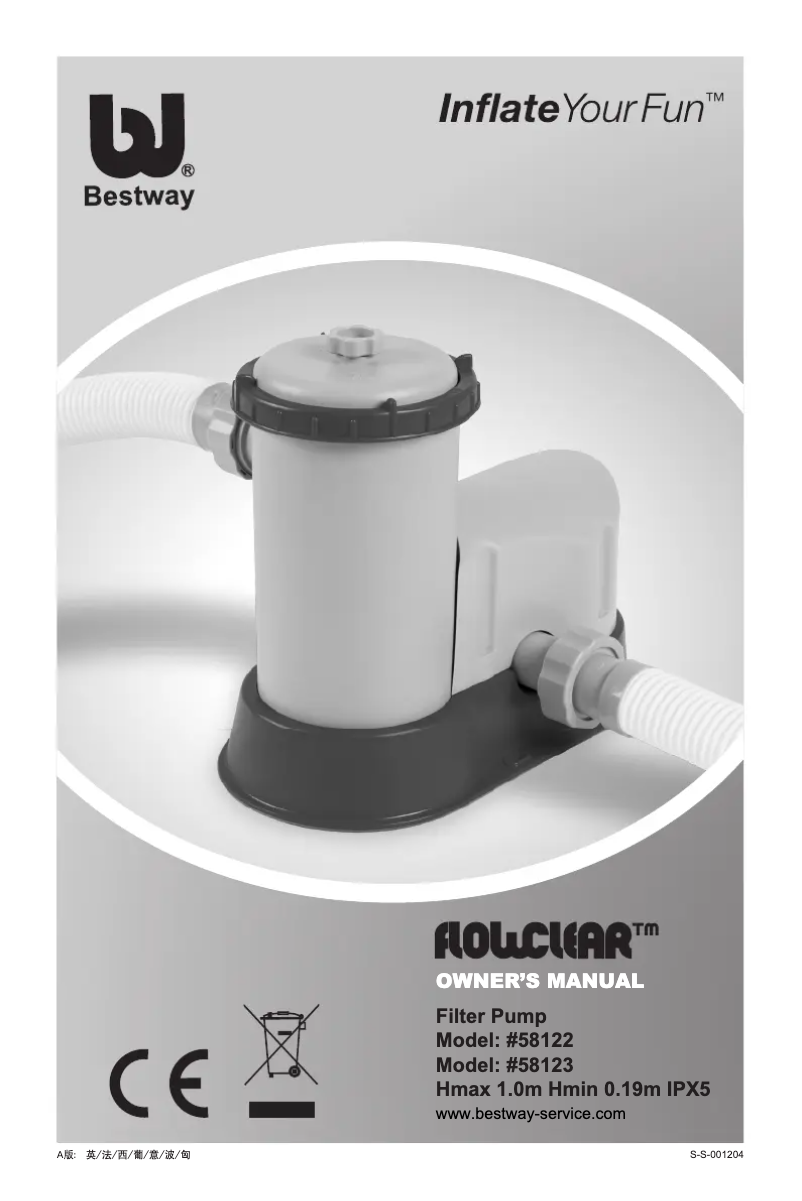 Page 1 de la notice Manuel utilisateur Bestway 58389