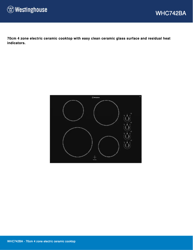 Image de la première page du manuel de l'appareil WHC742BA