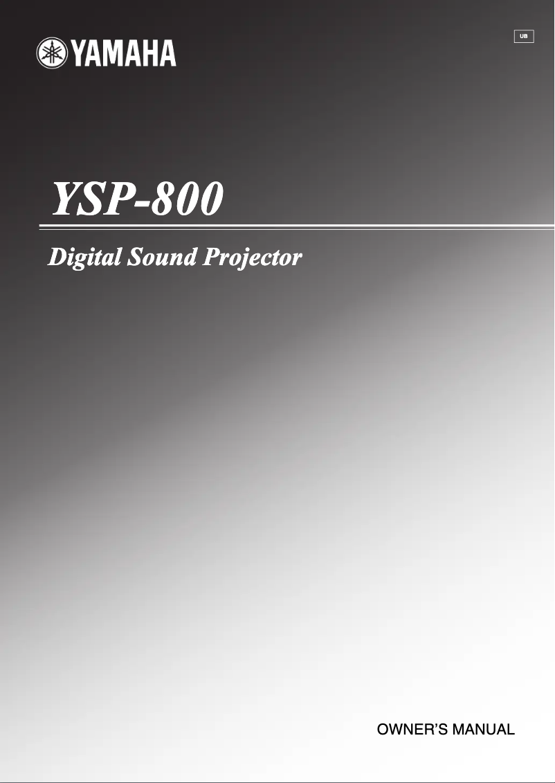 Page 1 de la notice Manuel utilisateur Yamaha YSP-800