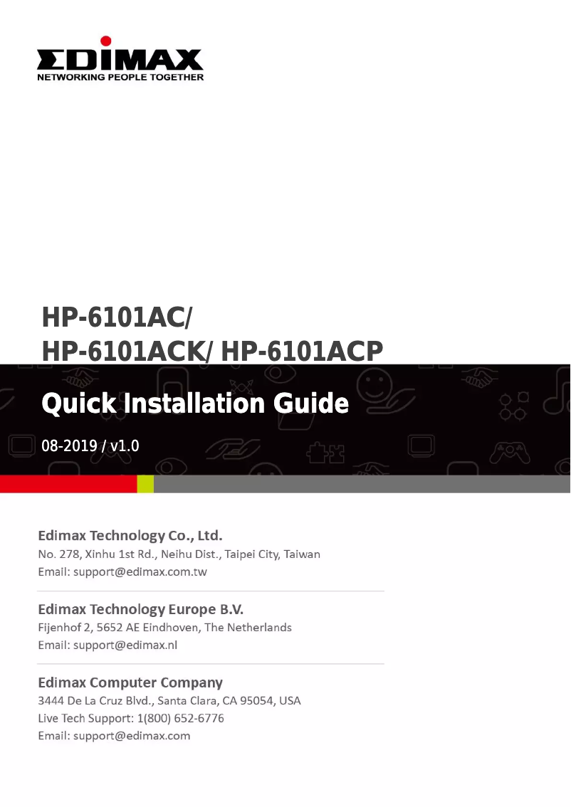 Page n°1 - Manuel utilisateur Edimax HP-6101ACK