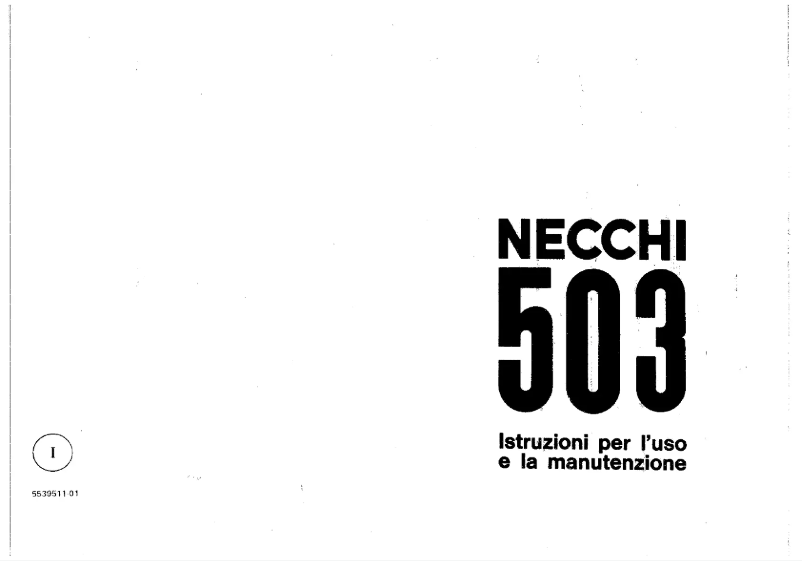 Page n°1 - Manuel utilisateur Necchi 503