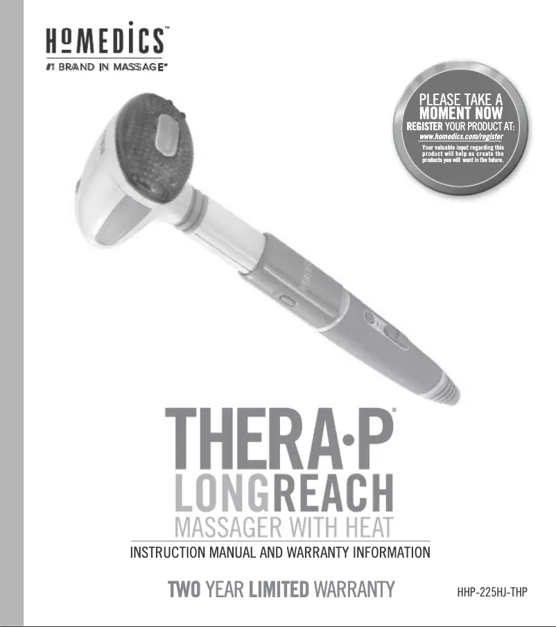 Page 1 de la notice Manuel utilisateur Homedics HHP-225H-THP