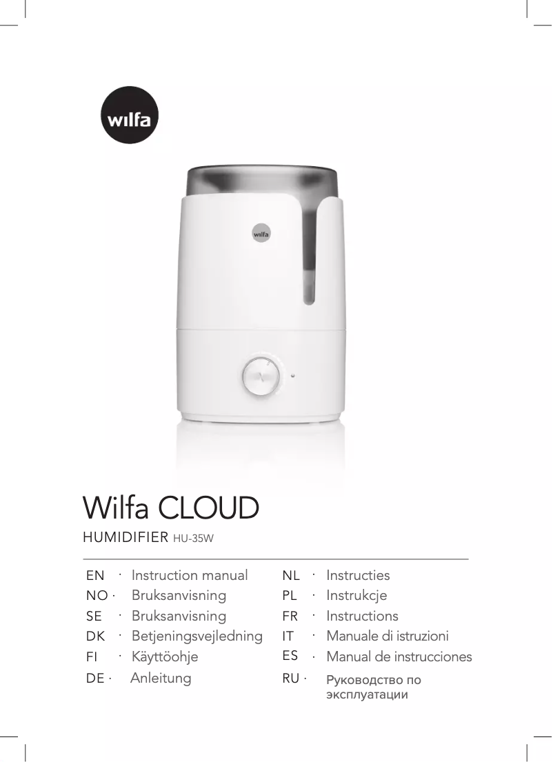 Page 1 de la notice Manuel utilisateur Wilfa CLOUD HU3-35W