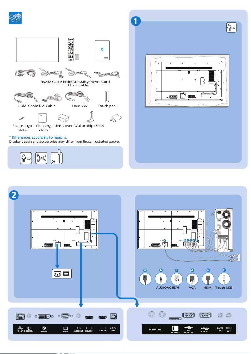Page 1 of the manual Quick Start Guide Philips 55BDL3452T