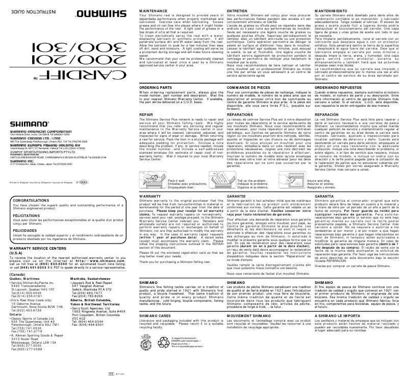 Image de la première page du manuel de l'appareil Cardiff 300